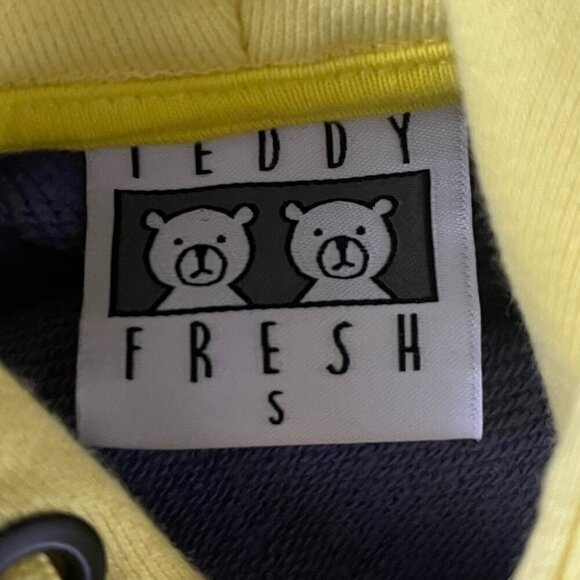 Teddy Fresh Hoodie Small Colorblock Pastel Pullover Logo Patch Unisex Cotton - Picture 7 of 9